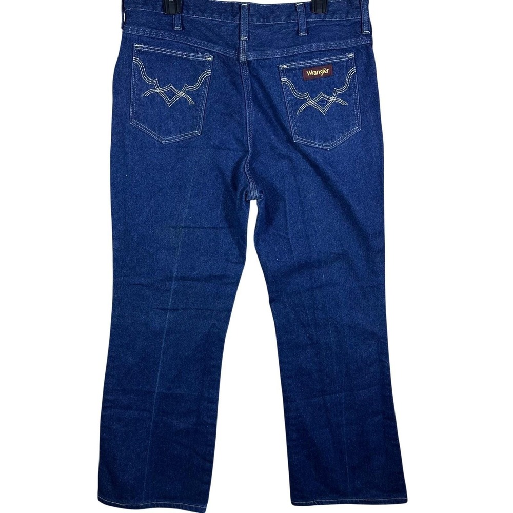 VINTAGE Wrangler Jeans Mens 34 Blue Rapid Transit 80s Denim Straight Leg Cowboy